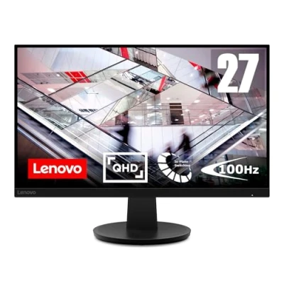 Bild av Lenovo N27q 27 tum QHD skärm (IPS, 100Hz, 4ms, DP kabel, HDMI, AMD FreeSync) Svängbar inställning svart