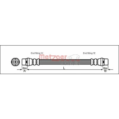 Bild av METZGER 4114794 Flexible De Frein 365 F10 x 1 AUDI: A8 D2