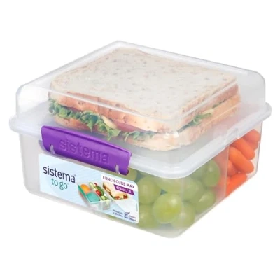 Bild av Sistema TO GO Lunchkub Max 2 L Skollunchlåda med fack och mellanmålsgryta BPA fri blandade färger (Inte valbart) 1 antal