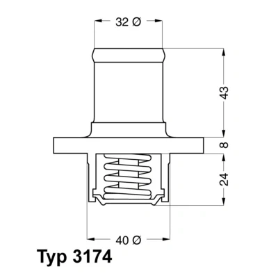 Bild av WAHLER 3174.89D Thermostat d&#039;eau 89 avec joint d&#039;étanchéite RENAULT: Kangoo I, I Express, CLIO 1