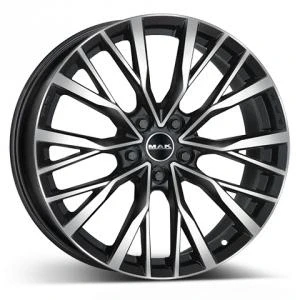 Bild av MAK Kent Black Polished 9x22 5/108 ET43 B63.4 Aluminiumfälgar