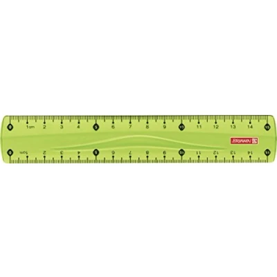Bild av Brunnen 104971552 linjal (för skola och kontor färgkod, 15 cm, med infällt grepp, för vänster högerhänder) grön/kiwi