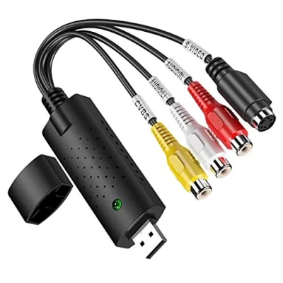 Bild av GLER VHS till digital omvandlare, USB 2.0 videoadapter med ljudinspelning, stöder NTSC, PAL, SECAM, videoljudinspelningskort för Windows 2000, XP/Vista