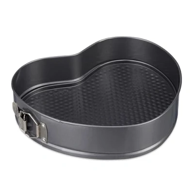 Bild av Relaxdays XL bakform hjärta, romantisk tårta &amp; tårtor, non stick, springform, B x D: 28,5 25 cm, kolstål, antracit