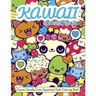 Bild av Kawaii Coloring Book: Doodle Cute Japanese Style Book For Adults and Kids Relaxing &amp; Inspiration
