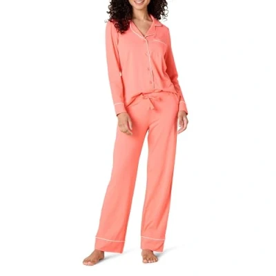 Bild av Amazon Essentials dam bomull modal långärmad skjorta och full längd botten pyjamasset (finns i plusstorlek), korallrosa, X Small