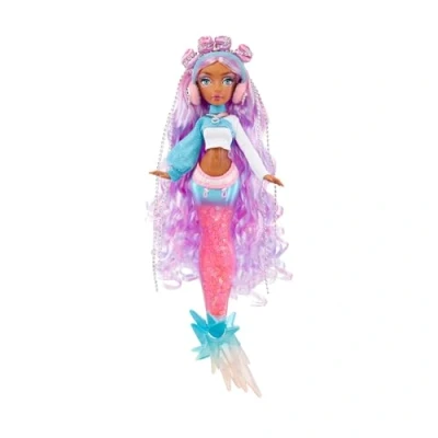 Bild av Mermaze Mermaidz vintervågor NERA inkluderar sjöjungfrumodedocka, färgändringsfena, glitterfylld svans och tillbehör för barn samlare i åldrarna 4+, rosa, lila