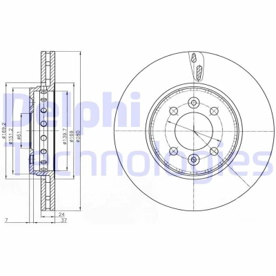 Bild av Bromsskiva DELPHI BG4536C