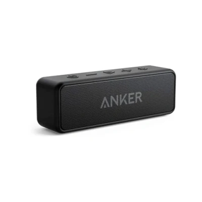 Bild av Anker SoundCore 2 Bluetooth högtalare, fantastiskt ljud, enorm bas med dubbla basdrivare, 24 timmars batteri, förbättrat IPX7 vattenskydd, trådlös högtalare för iPhone, Galaxy etc. (Svart)