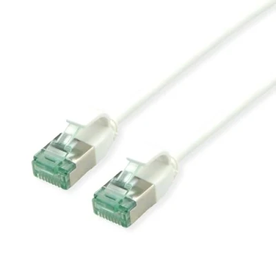 Bild av ROLINE RM U/FTP DataCenter patchkabel Cat.6A (EA klass), tunn, vit, 0,5 m