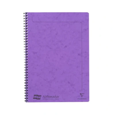 Bild av Clairefontaine Ref 4864Z Europa Notemaker sidobunden anteckningsbok (120 sidor) A4 storlek, 90 gsm borstat velumpapper, mikroperforerade ark, fodrade linjaler lila