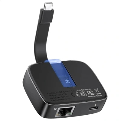 Bild av Cable Matters USB C till 2,5 Gigabit Ethernet adapter med 100 W laddning (2,5 g adapter) kompatibel Thunderbolt 4 port, för MacBook Pro, iPad XPS, Surface Pro