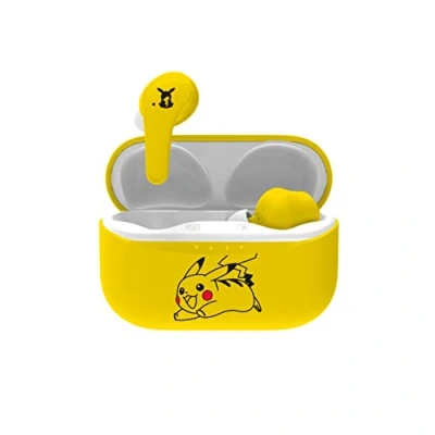 Bild av OTL Technologies Pokemon Pikachu Bluetooth V5.0 trådlösa hörlurar för barn med laddningsfodral. Gul