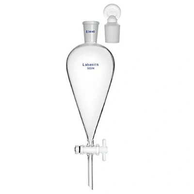 Bild av Labasics Borosilikatglas 500 ml Konisk Separationstratt med PTFE Stoppkran,