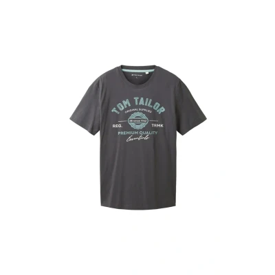 Bild av TOM Tailor MIT LOGO Tshirt med print, Storlek: Small, Tarmac grey