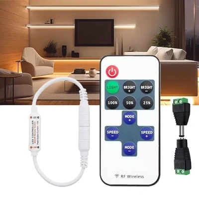 Bild av Taikuwu LED remsa styrenhet RF fjärrkontroll (med parningsfunktion) 5,5 mm x 2,1 DC uttagsanslutning 5V 24V 12A mottagare för enkelfärgad 5050 3528 2835 5630