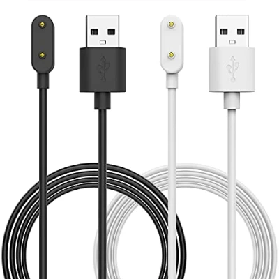 Bild av MoKo 2 Pack Charger Compatible with Huawei Watch Fit 3/Fit 2/Fit/Fit Mini/Fit New/Huawei Band 9/8/7/6/6 Pro/Honor 9/7/6, Magnetic Dock 100 cm USB Charging Cable Cord, Black+White