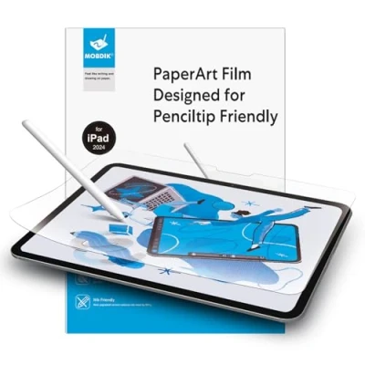 Bild av MOBDIK 2 pack Paper skärmskydd kompatibelt med iPad Pro 11 M4 (2024) ny version gjord för naturlig skrivning, mindre reflektion, spetsvänlig, enkel installationssats