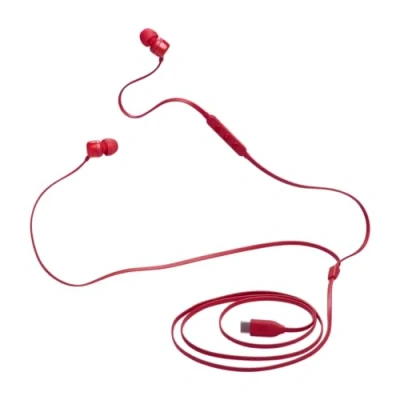 Bild av JBL Tune 310 C Trådanslutna In ear hörlurar med Hi Res certifierad ljud, fjärrkontroll 3 knappar och mikrofon, platt trasselfri kabel, röd