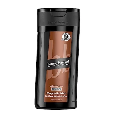 Bild av bruno banani Magnetic Man Shower Gel 3 i 1 duschgel med fängslande träig amberton, 250 ml