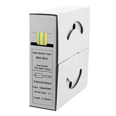 Bild av Offgridtec 5 m krympslang 9,5 mm &gt;4,8 gul/grön dispenserbox verkstad bil 2:1