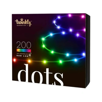 Bild av Twinkly Dots Flexibelt LED ljusnät med 200 RGB ljusdioder Inomhus och utomhusbelysning App styrd, klar tråd, 10m