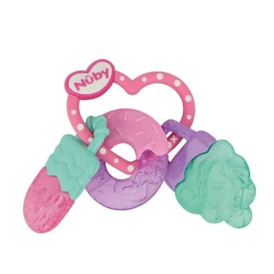 Bild av Nuby bitleksak IcyBite sötsaker, rosa/turkos/lila