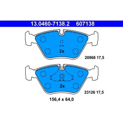 Bild av ATE 13.0460 7138.2 Jeu de plaquettes frein préparé pour indicateur d&#039;usure, contact signal d&#039;usure exclu JAGUAR: XK 8 Coupe, XJ Berline