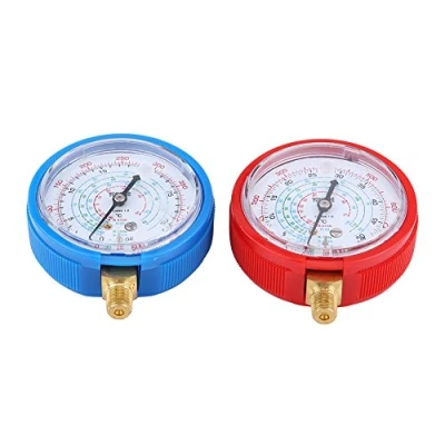 Bild av Aramox Köldmedietryckgivare, par luftkonditionering R410A R134A R22 Högt och lågt tryck köld manometer kit