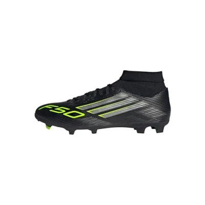 Bild av adidas Performance F50 League FG/MG Fotbollsskor fasta dobbar, Storlek: 48 2/3, Core black/iron metallic/lucid lemon Textil/syntet