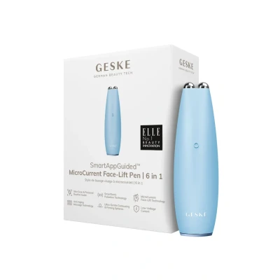 Bild av Geske Microcurrent Facelift PEN 6 IN 1 Electronic Tools SMARTAPPGUIDED Ansiktsvård tillbehör, Storlek: One Size, Aquamarine
