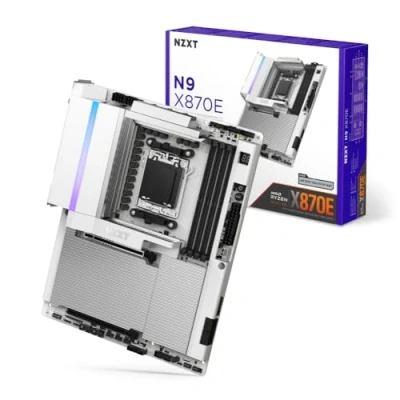 Bild av NZXT N9 X870E White Moderkort AMD AM5 socket DDR5 RAM ATX