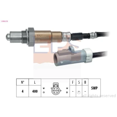 Bild av EPS 1.998.219 Sonde lambda Made in Italy OE Equivalent chauffé, planaire, Filetage prégraissé FORD: KA 3 portes, StreetKA Cabriolet, FIESTA 5