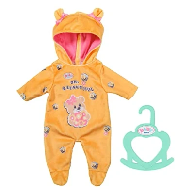 Bild av BABY född björn PUPPE Zapf Creation 834619 Little Onesie 36 cm docka kostym onepiece med huva, björnöron och rosett, guld gul, enfärgad, röd, S