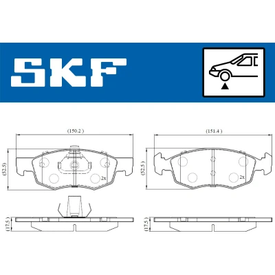 Bild av SKF VKBP 80618 Jeu de plaquettes frein non préparé pour indicateur d&#039;usure