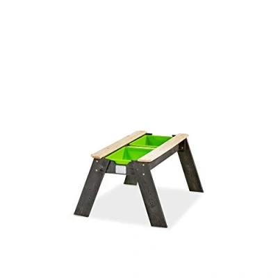Bild av EXIT Toys Aksent Sandbord och Vattenbord i Trä Lekbord Picknickbord För Barn Trädgården Med 2 Avtagbara Behållare Lock 100% FSC Cederträ 69x94x50cm