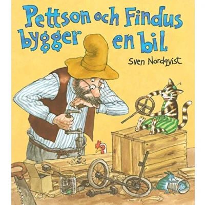 Bild av Pettson och Findus bygger en bil