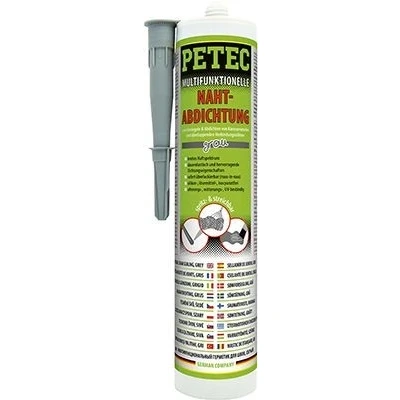 Bild av PETEC 94131 Substance étanchéisante Cartouche 310 pulvérisable, durcissant, élastique, résistant aux UV, revernissable, sans silicone gris