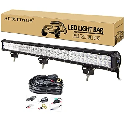 Bild av AUXTINGS 36 tum 234 W LED lampa bar punkt översvämning kombo stråle offroad arbetslampa med ledningssele kit för terrängfordon 4 x Atvs Utvs