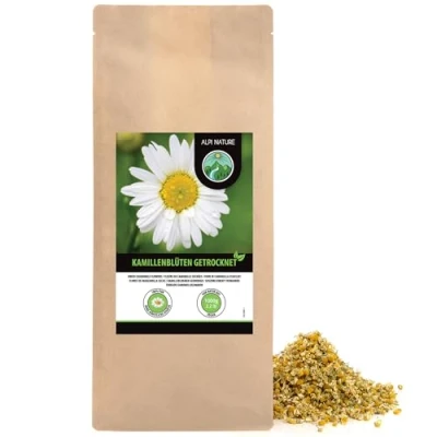 Bild av Kamomillblommor (1kg), löst kamomillte, premiumkvalitet endast blommor, kamomill te hela försiktigt torkad, 100% ren och naturlig, tekamomill