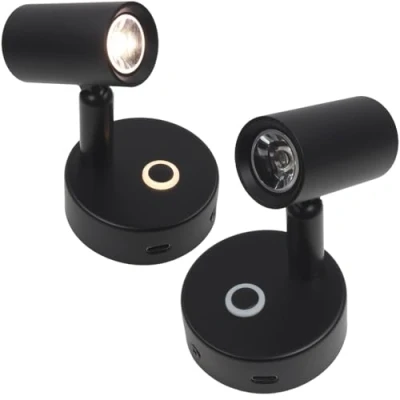 Bild av 1224 volt LED spot lä USB C strömbrytare dimmer husvagn båt svart