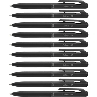 Bild av Pentel BXA107A A Calme kulspetspenna, tydligt dämpat klickljud, greppzon med läderutseende, påfyllningsbar, kula 0,7 mm = linjebredd 0,35 mm, skrivfärg svart, 1 styck