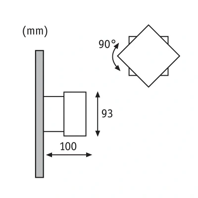 Bild av Paulmann Cybo LED utomhus vägglampa, 2.700 K, 10x10 cm, grå