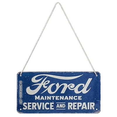 Bild av Nostalgic Art Plåtskylt i retrostil för upphängning, Ford Service &amp; Repair Presentidé bilälskare, av metall, Deko vintagedesign, 10 x 20 cm