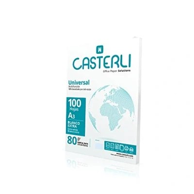 Bild av Casterli 81018 A3 folio, 100 vita ark, 80 gr papper, extra vit, multifunktionspapper för A3, gsm (A3, ark)