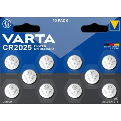 Bild av VARTA CR2025 litiumknappceller 3 V batteri i originalblisterförpackning, 10 pack