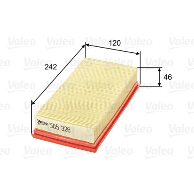 Bild av VALEO 585326 Filtre à air 47 120 242 Cartouche filtrante SUZUKI: SWIFT 3, 4, Splash, OPEL: Agila B, VAUXHALL: Mk2