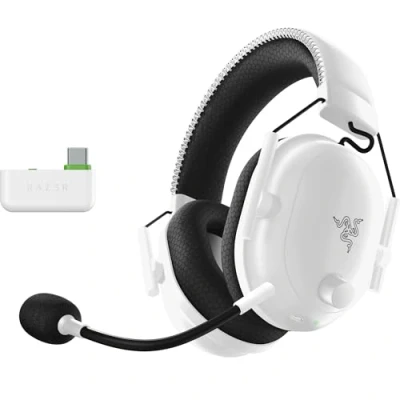 Bild av Razer Blackshark V2 Pro (Xbox) Trådlöst Konsol headset för E Sport Xbox SX &amp; One (Triforce 50mm Membran, HyperSpeed Wireless 2,4 GHz, avtagbar HyperClear Mikrofon) Vit