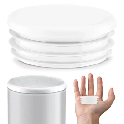 Bild av EMFA Lamellär Plugg runt 50 mm Vit,10 stycken, för rör Rund Stålrör mm, Plastplugg 5 cm