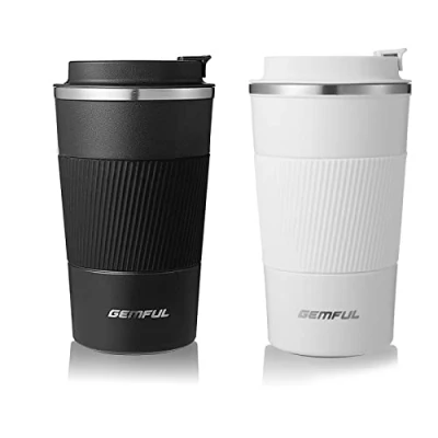 Bild av GEMFUL Isolerad Kaffemugg Termiskt Rostfritt Stål Dubbelvägg Vakuum Resa Kopp för Varmt och Kallt Drycker 510ml